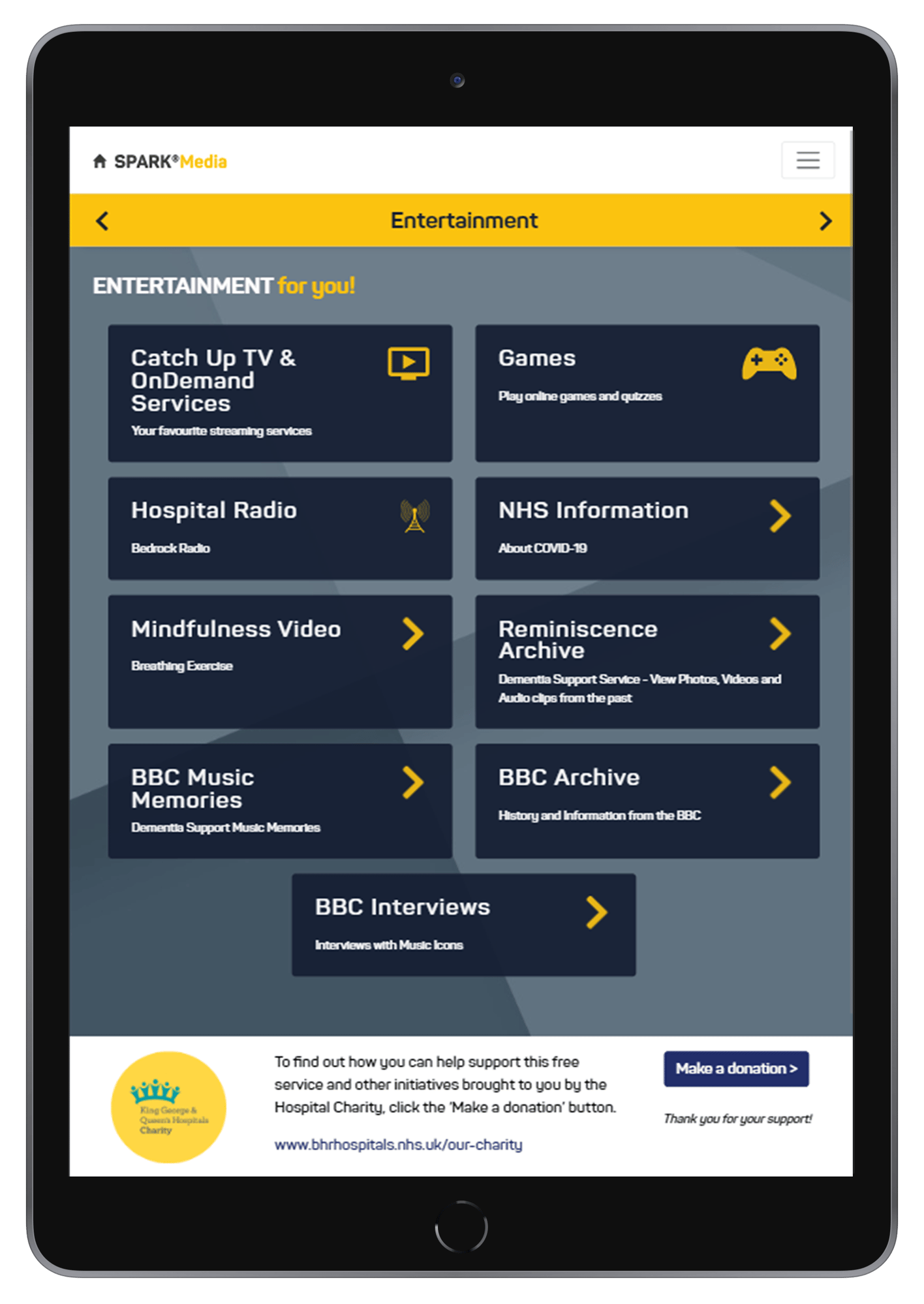 SPARK Media lite ipad