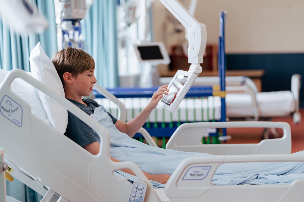 child patient interacting with SPARK Fusion