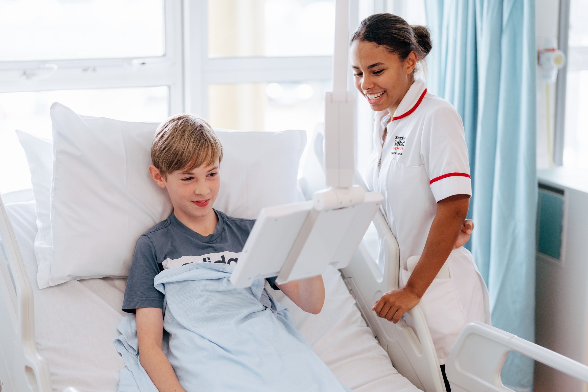 young patient with nurse