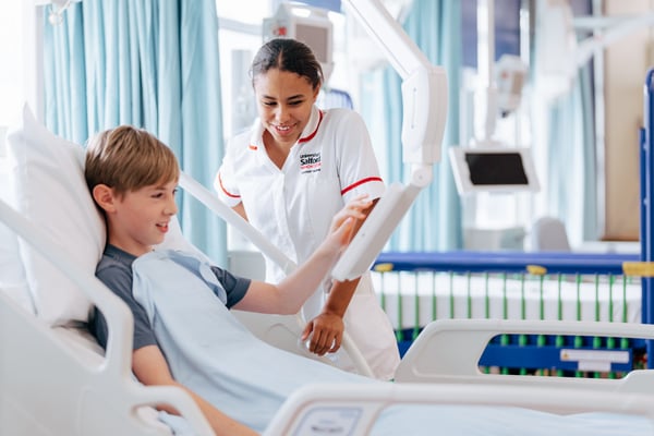 Patient and nurse at the bedside