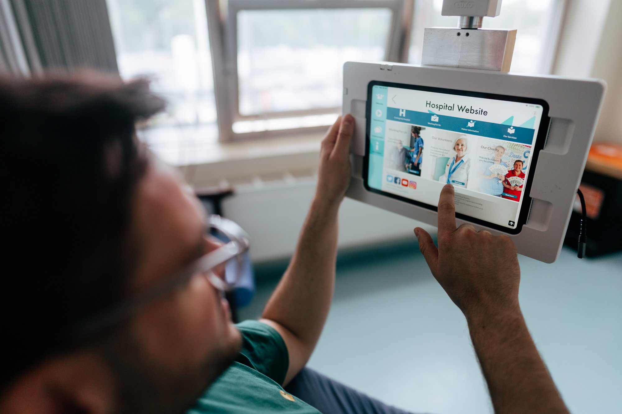 patient interacting with SPARK Fusion