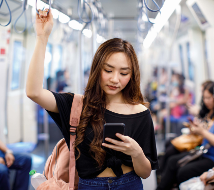 Woman in transit