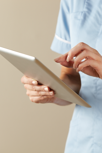 Nurse using tablet